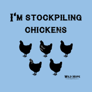 WOMENS T-SHIRT - Stockpiling Chickens Design