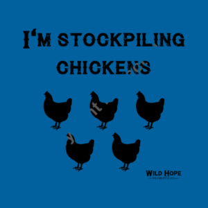 MENS T-SHIRT - Stockpiling Chickens Design